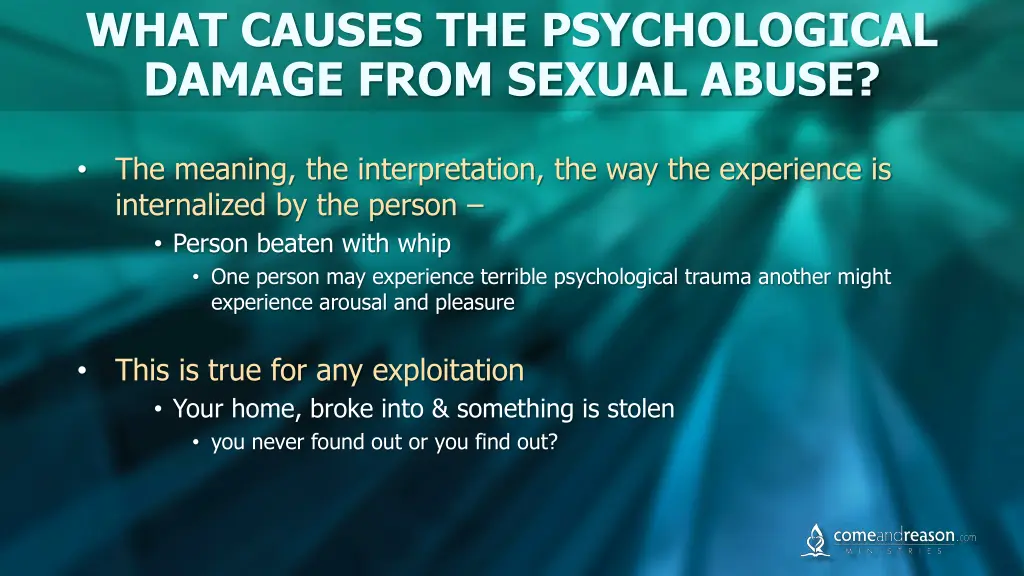 what causes the psychological damage from sexual