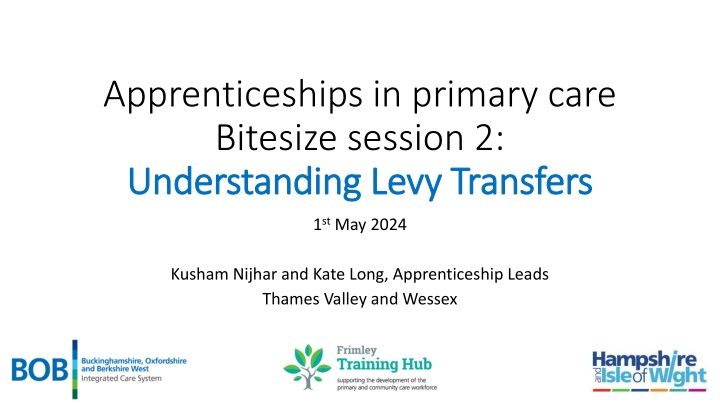 apprenticeships in primary care bitesize session