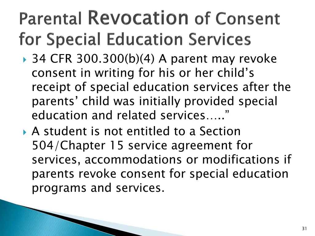 34 cfr 300 300 b 4 a parent may revoke consent