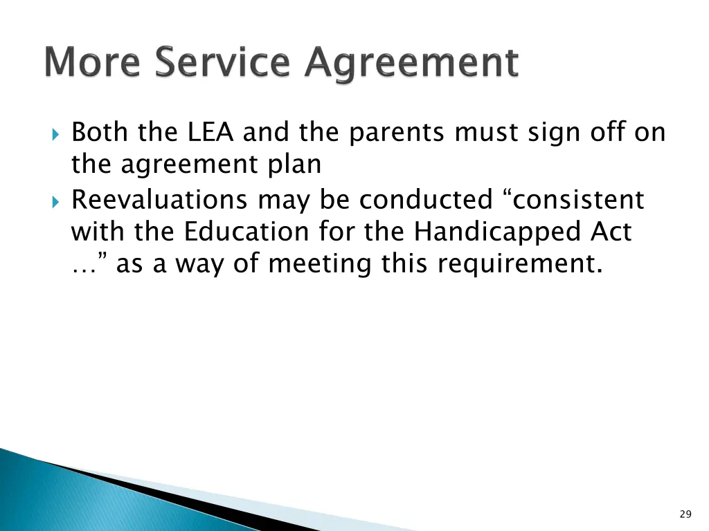 both the lea and the parents must sign