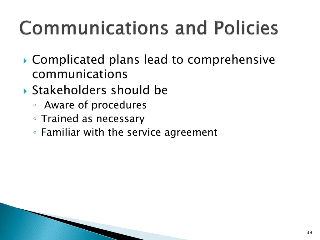 complicated plans lead to comprehensive