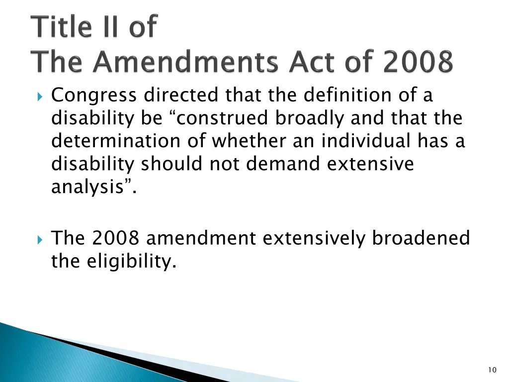 congress directed that the definition