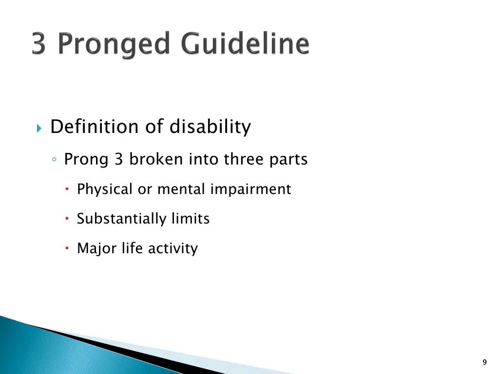 definition of disability prong 3 broken into