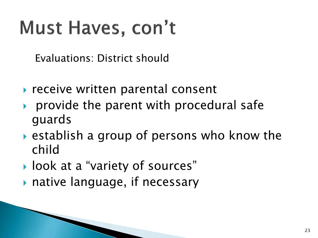 evaluations district should