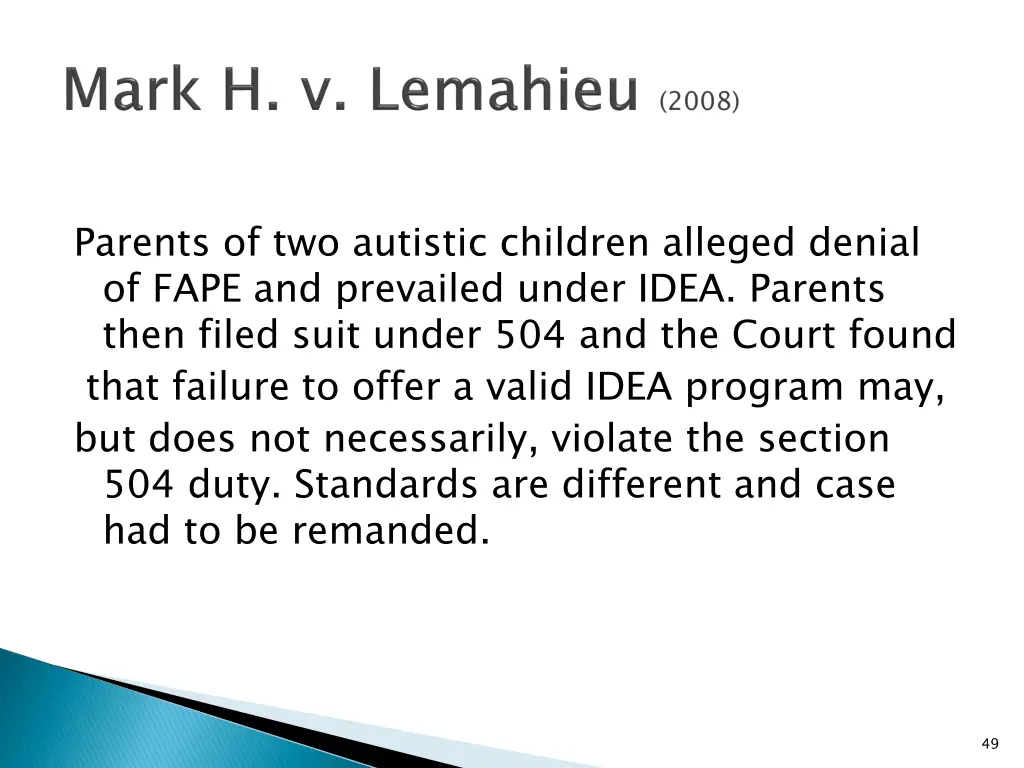 parents of two autistic children alleged denial