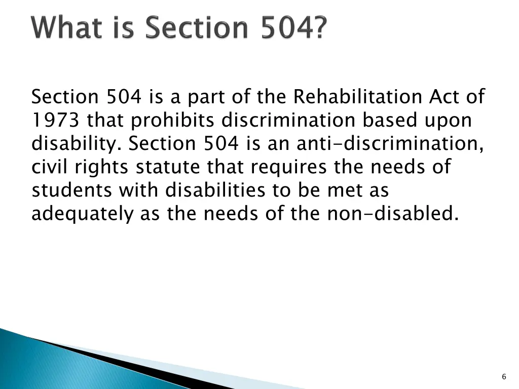 section 504 is a part of the rehabilitation