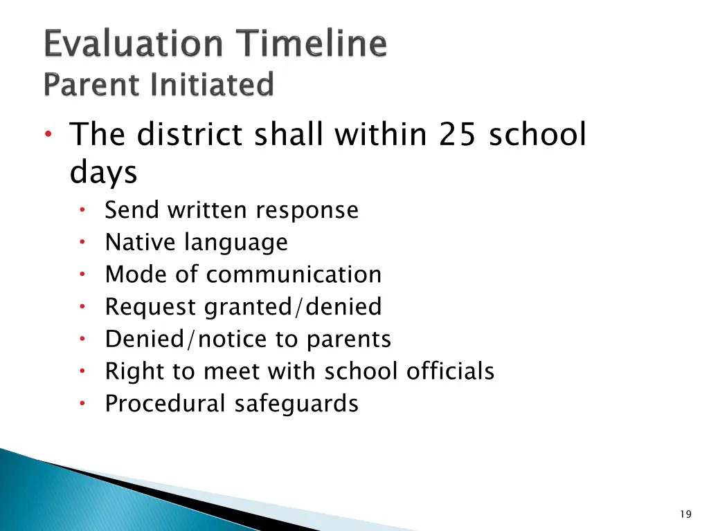the district shall within 25 school days send