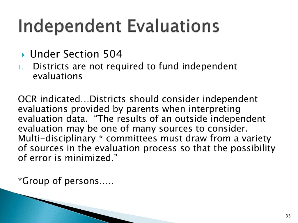 under section 504 1 districts are not required