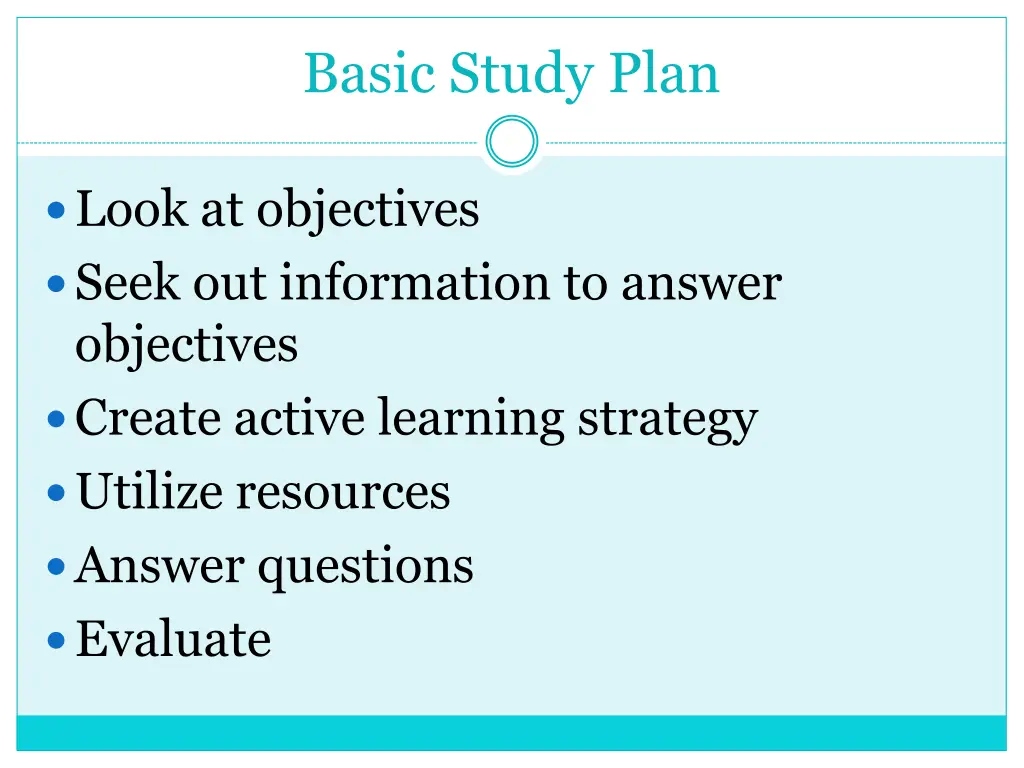 basic study plan