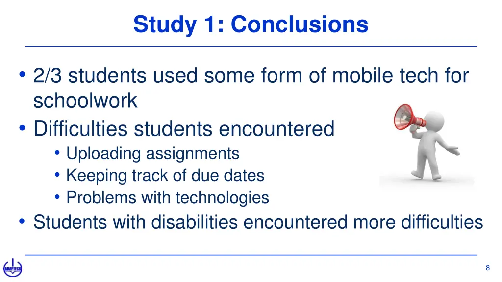 study 1 conclusions