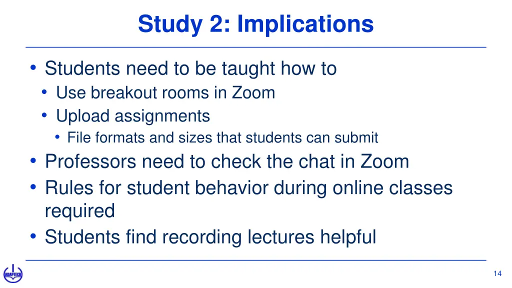 study 2 implications
