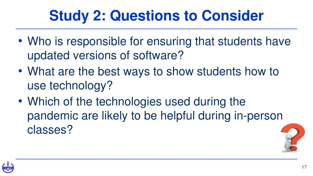 study 2 questions to consider