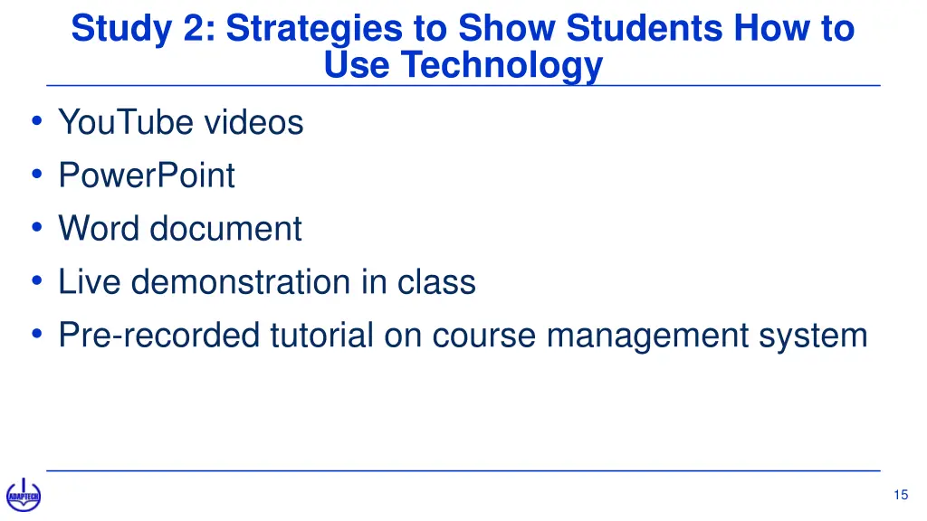 study 2 strategies to show students