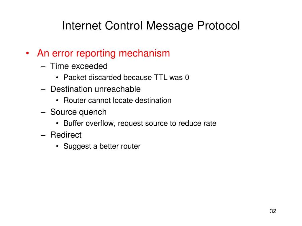 internet control message protocol