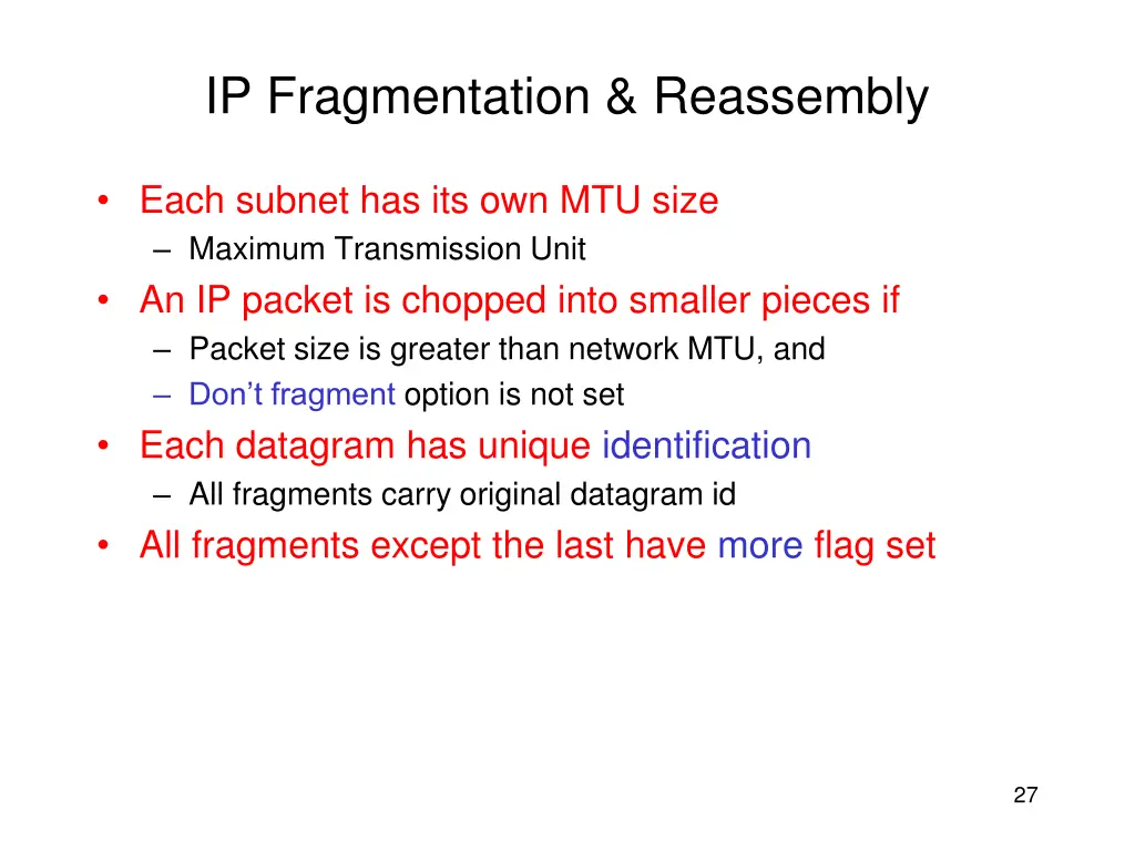 ip fragmentation reassembly