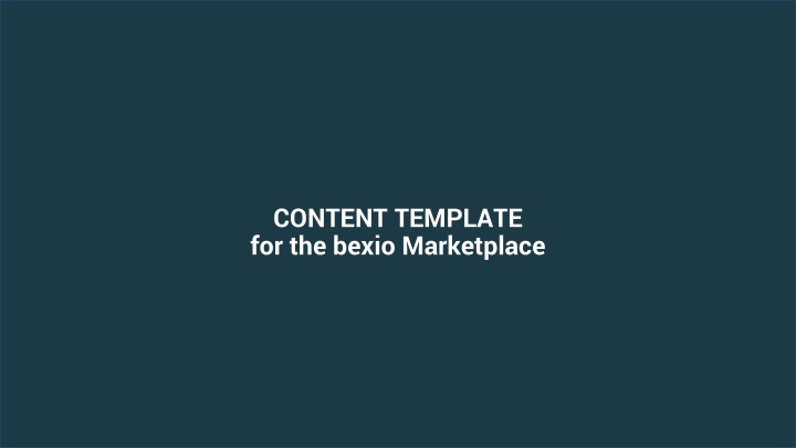 content template for the bexio marketplace