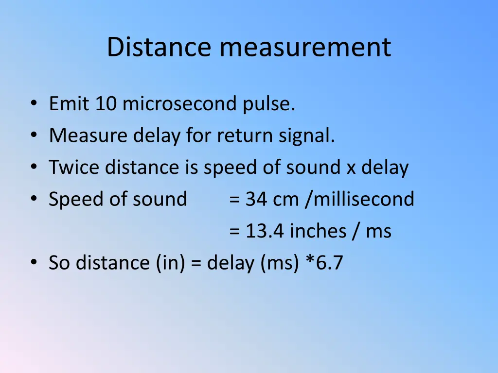 distance measurement