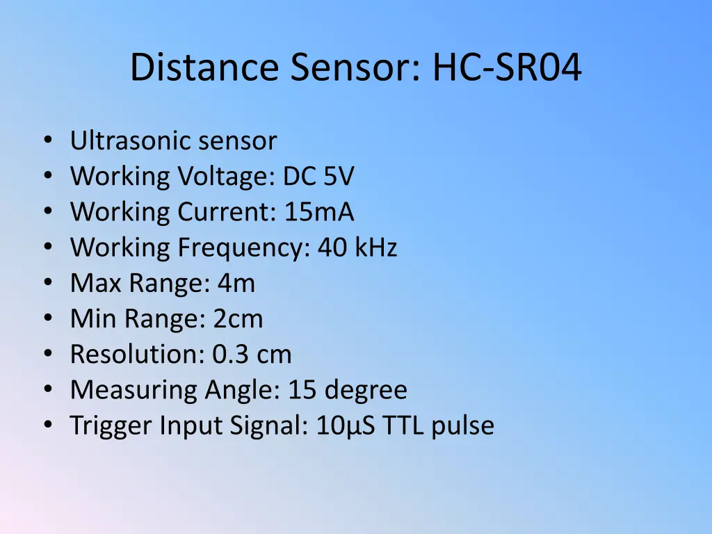 distance sensor hc sr04