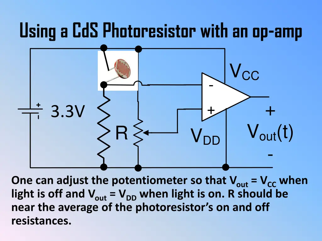 using a cds photoresistor with an op amp