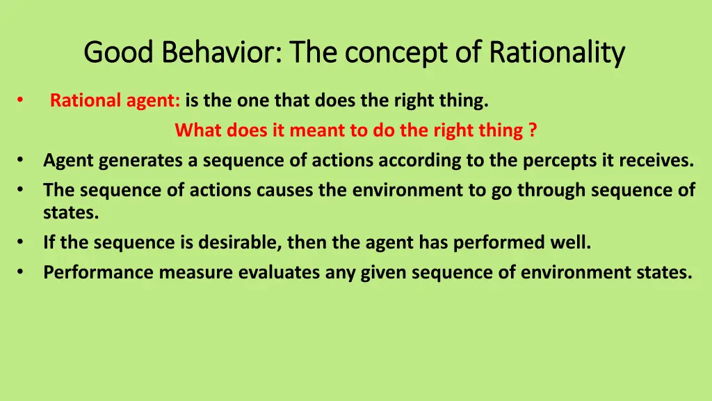 good behavior the concept of rationality good