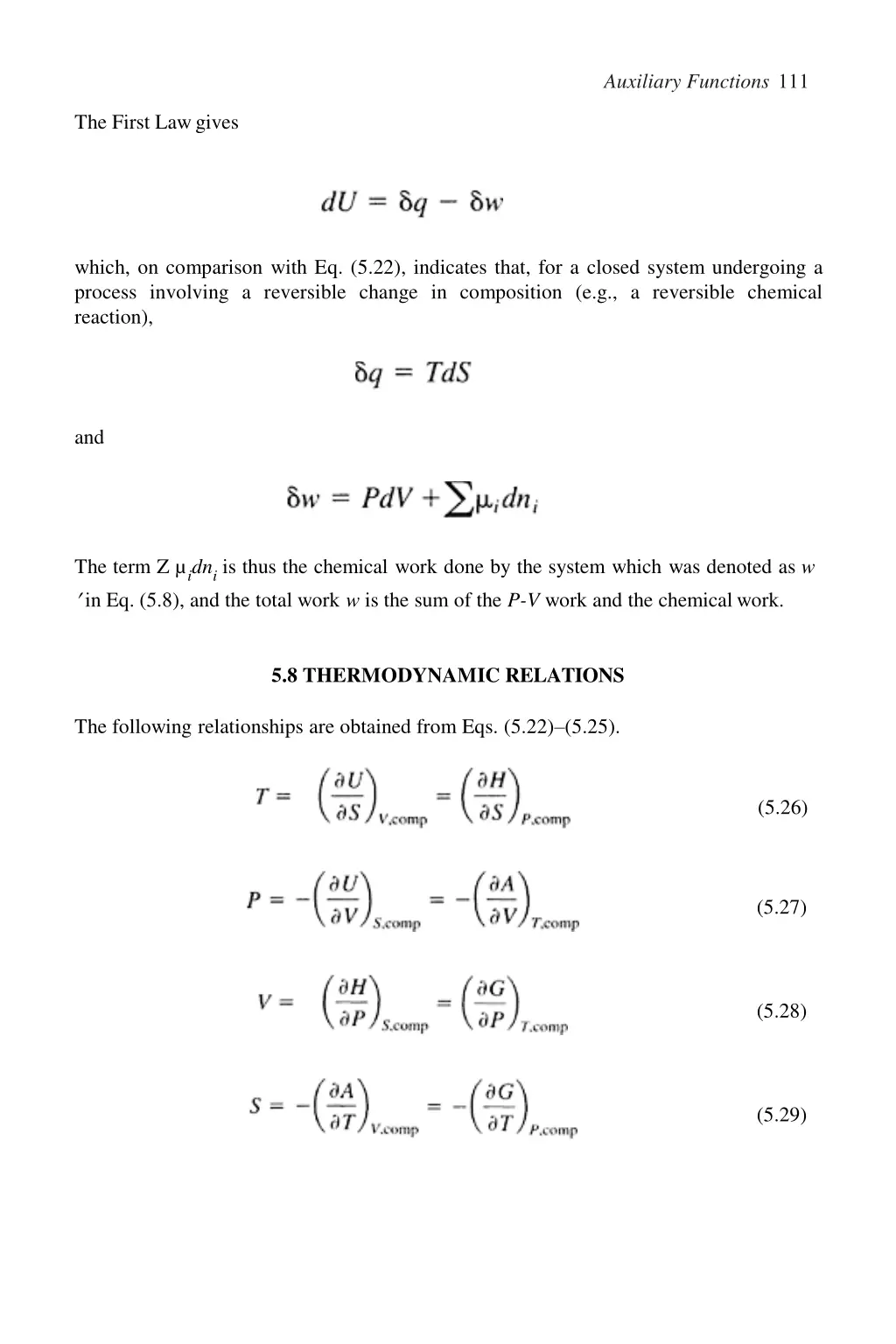 auxiliary functions 111