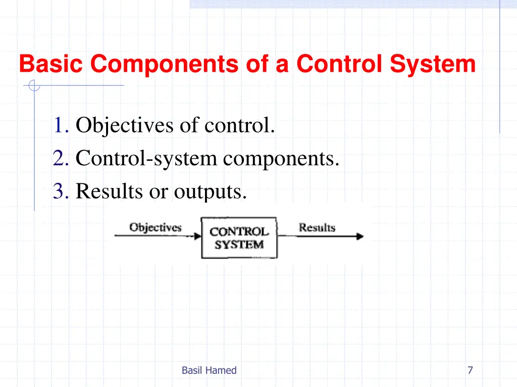 basic components of a control system
