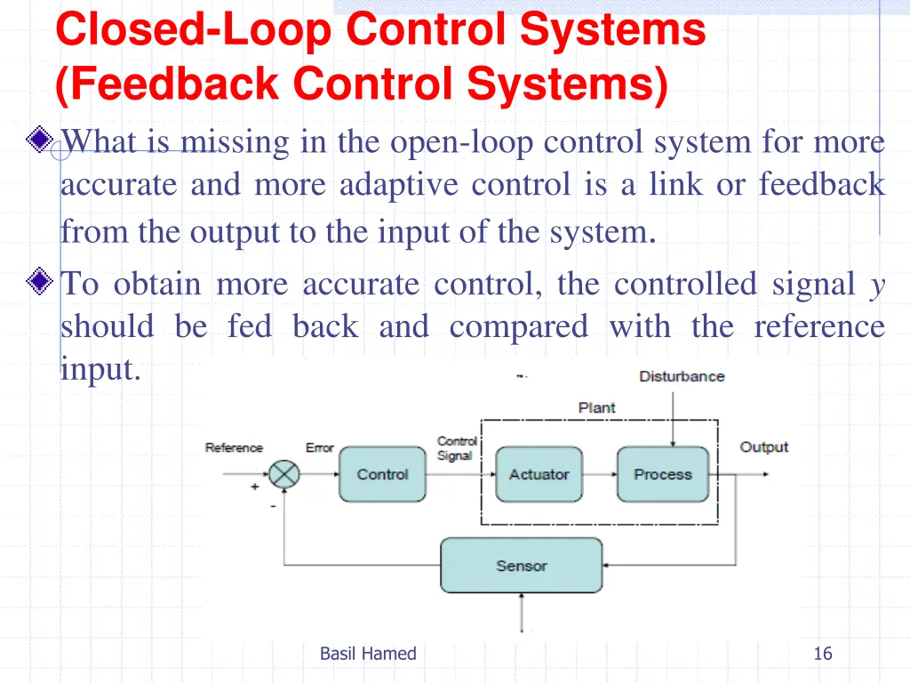closed loop control systems feedback control