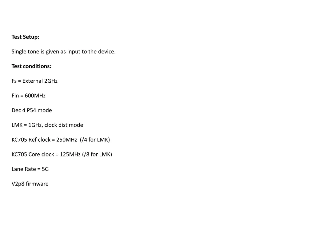 test setup