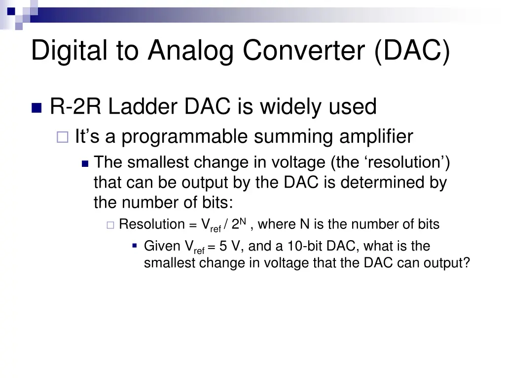 digital to analog converter dac