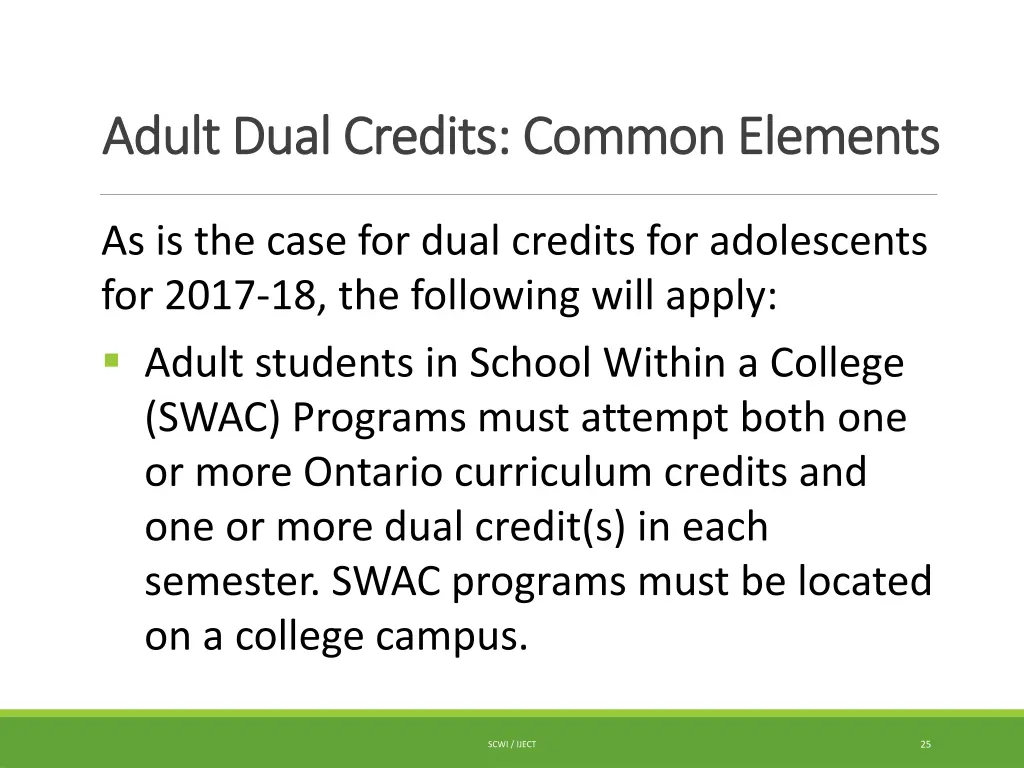 adult dual credits common elements adult dual 1