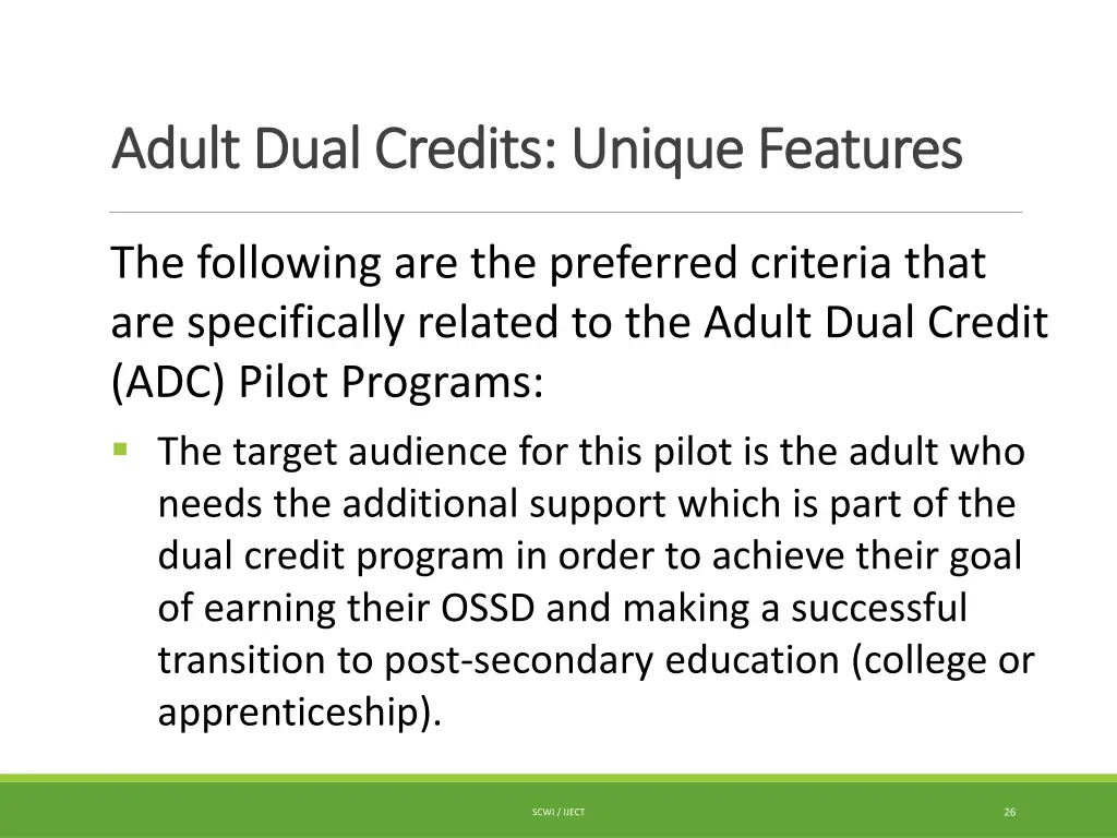 adult dual credits unique features adult dual