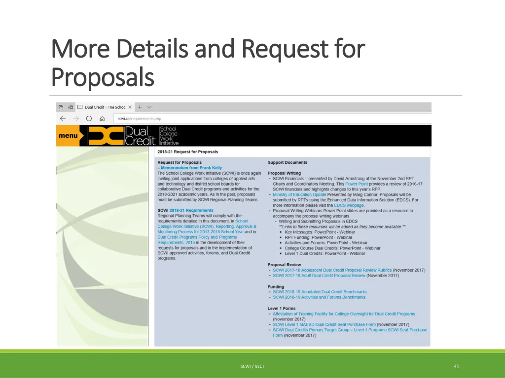 more details and request for more details