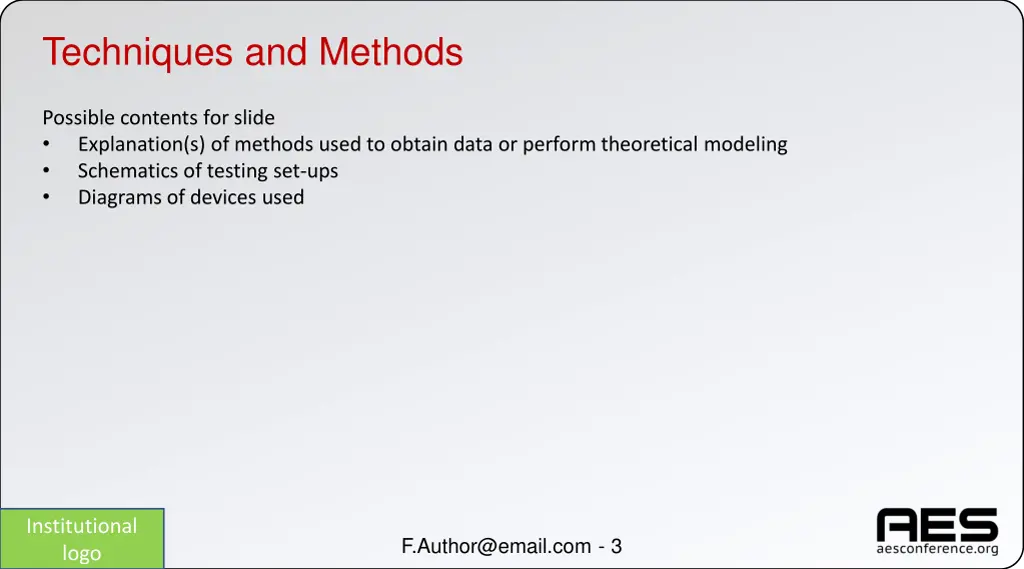 techniques and methods