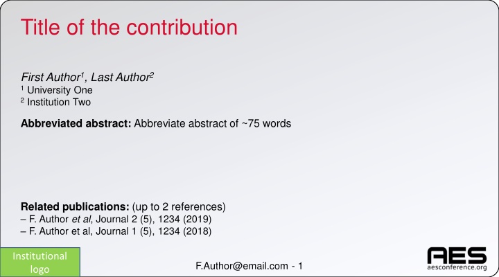 title of the contribution