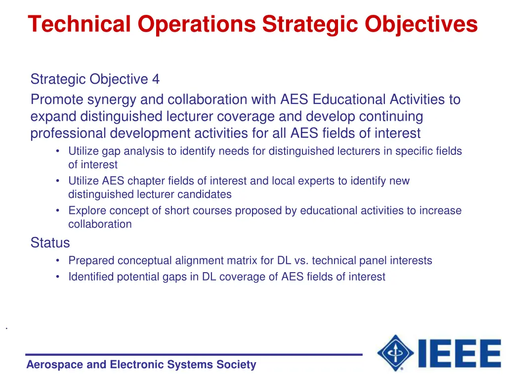 technical operations strategic objectives 3