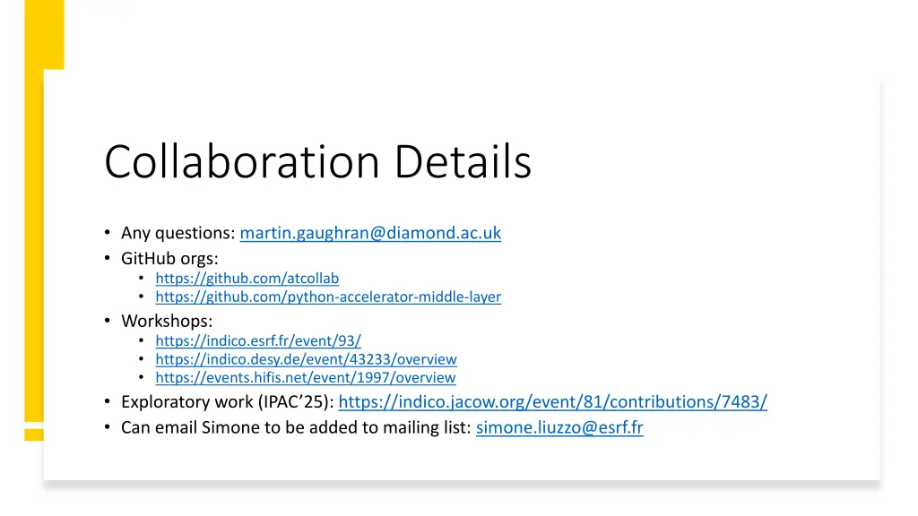 collaboration details