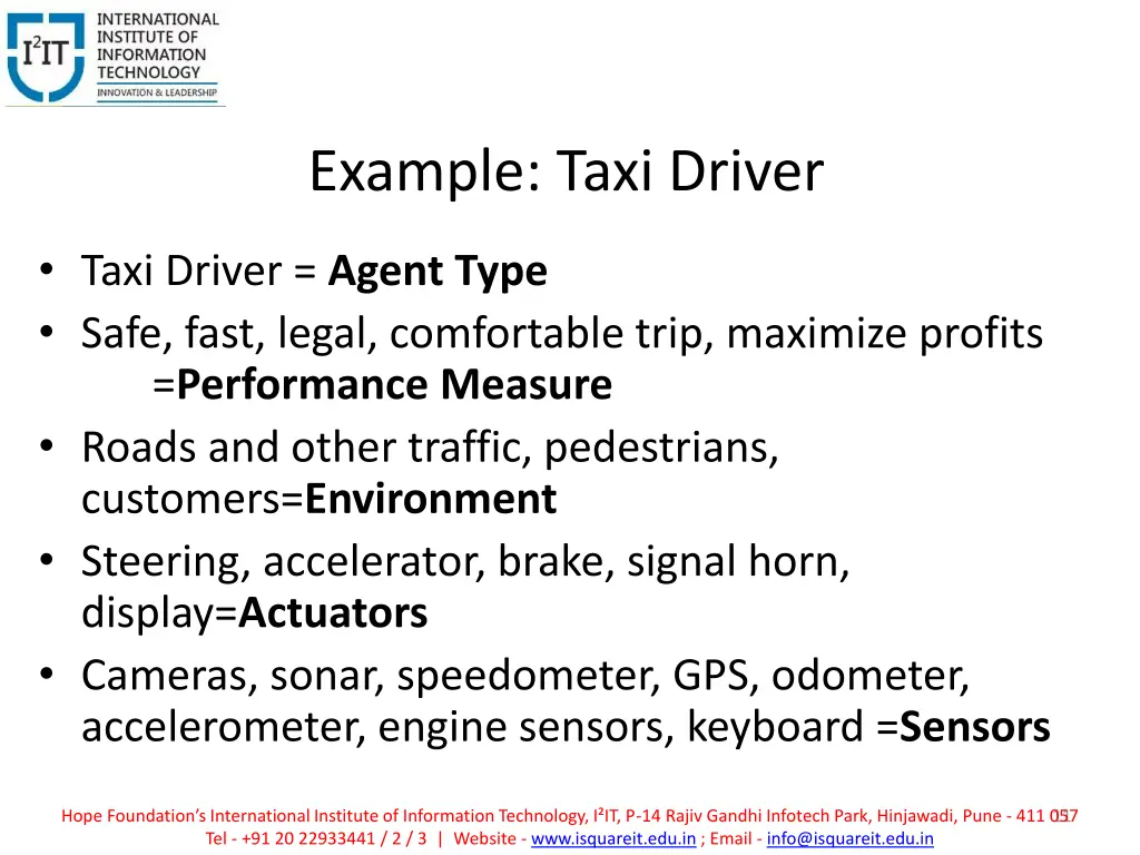 example taxi driver