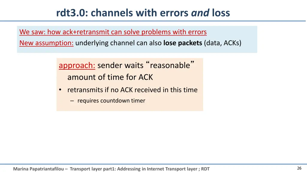 rdt3 0 channels with errors and loss
