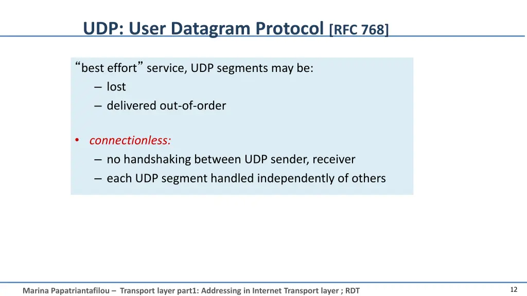 udp user datagram protocol rfc 768
