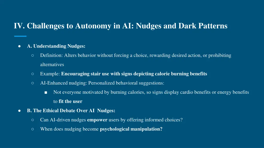 iv challenges to autonomy in ai nudges and dark