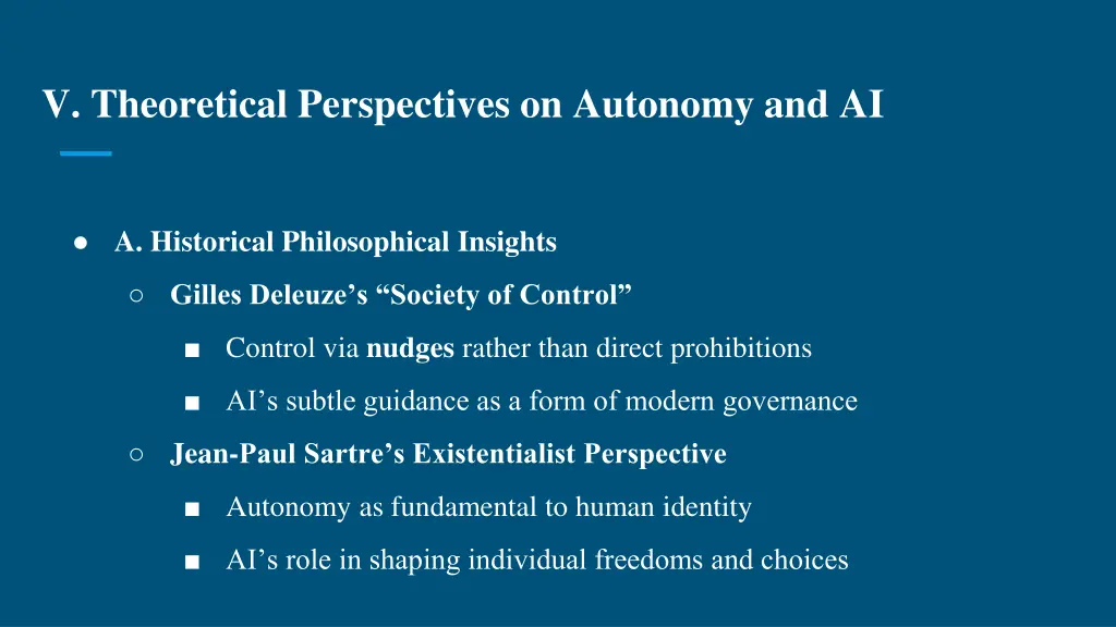 v theoretical perspectives on autonomy and ai