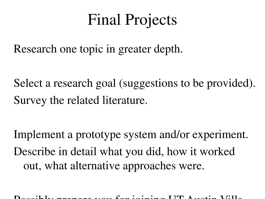 final projects