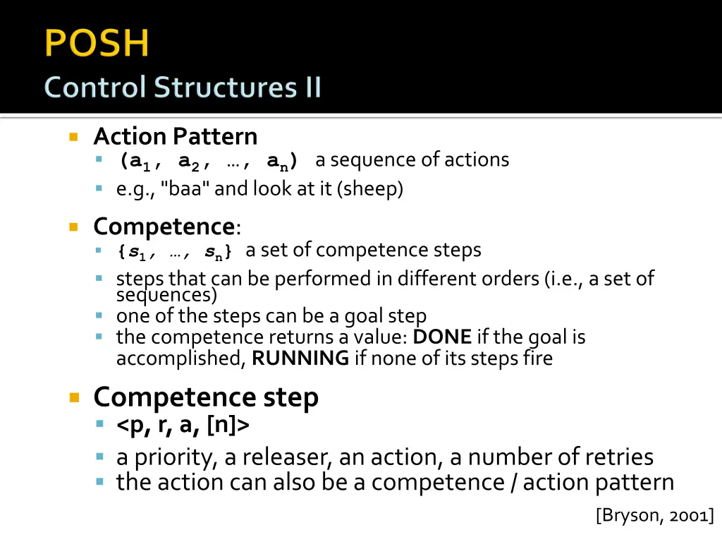 action pattern a 1 a 2 a n a sequence of actions