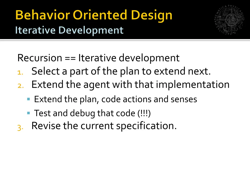 recursion iterative development 1 select a part