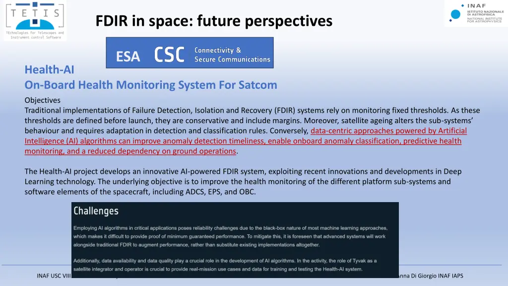 fdir in space future perspectives 1