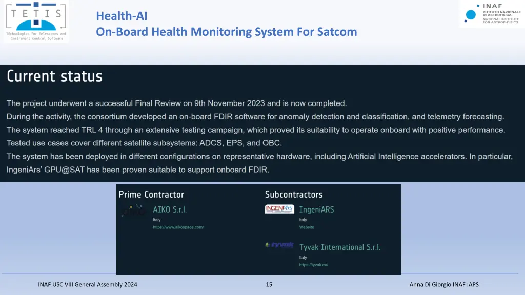health ai on board health monitoring system