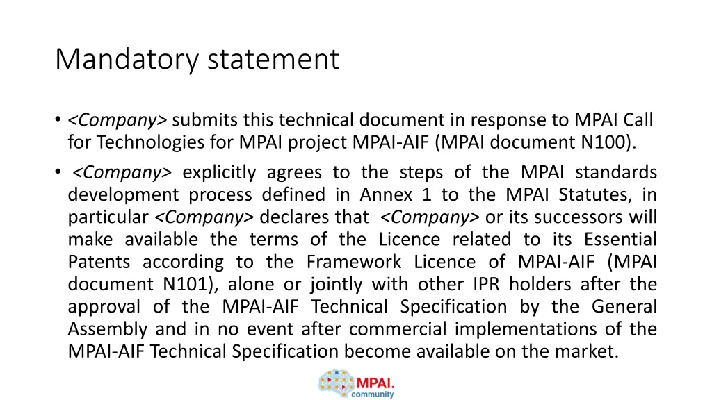 mandatory statement