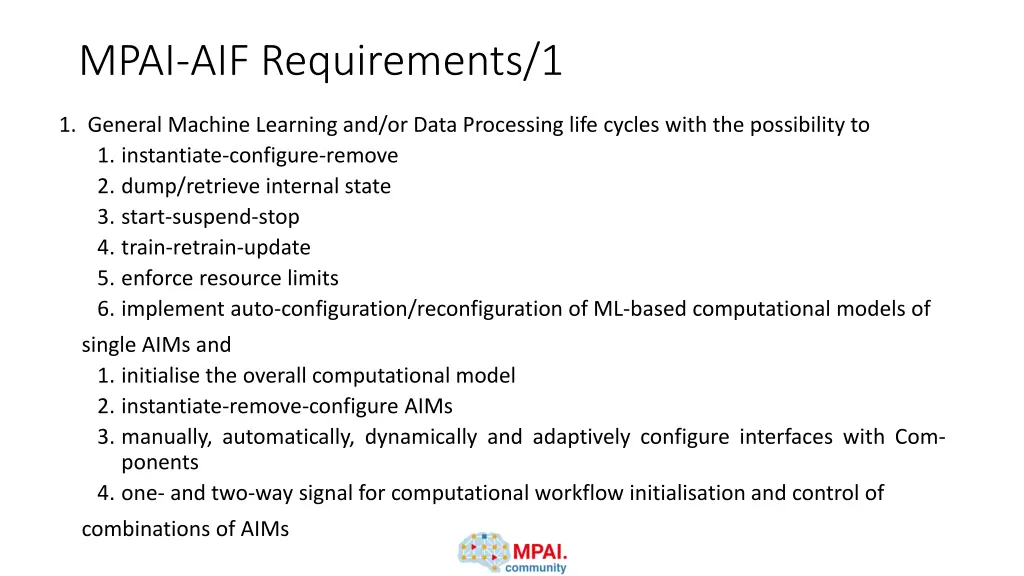 mpai aif requirements 1
