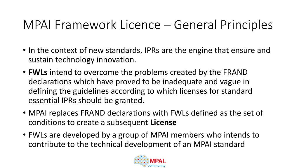 mpai framework licence general principles