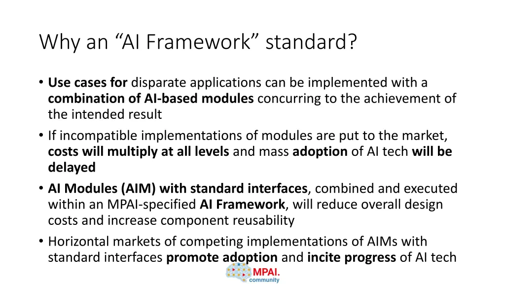 why an ai framework standard